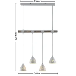 Lindby Pimana pendellampe, 4 lyskilder