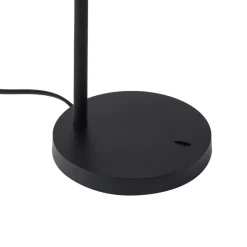 Lindby Radka bordlampe, sort, plast, fleksibel arm