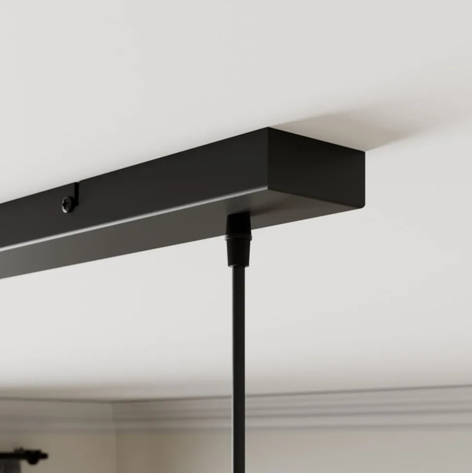 Lindby Rangina pendellampe, 100 cm, kobber, 3 lyskilder, glas