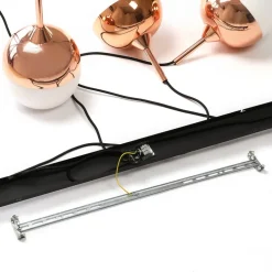 Lindby Rangina pendellampe, 100 cm, kobber, 3 lyskilder, glas
