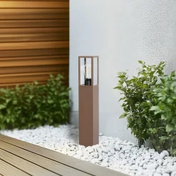 Lindby Robigus sokkellampe, rustfarvet, aluminium