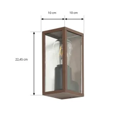 Lindby Robigus udendørs væglampe, rustfarvet, aluminium