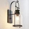 Lindby Rozalie væglampe, sort, metal, lygte, 44cm