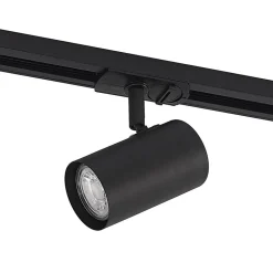 Lindby skinnespot Linaro, GU10, Ø 6 cm, sort, 1-faset