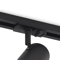 Lindby skinnespot Linaro, GU10, Ø 6 cm, sort, 1-faset