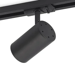 Lindby skinnespot Linaro, GU10, Ø 6 cm, sort, 1-faset