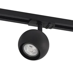 Lindby skinnespot Linaro, GU10, Ø 9 cm, sort, 1-faset