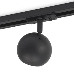 Lindby skinnespot Linaro, GU10, Ø 9 cm, sort, 1-faset
