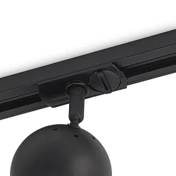 Lindby skinnespot Linaro, GU10, Ø 9 cm, sort, 1-faset