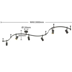 Lindby skinnesystem Delila, sort, fleksibel brug