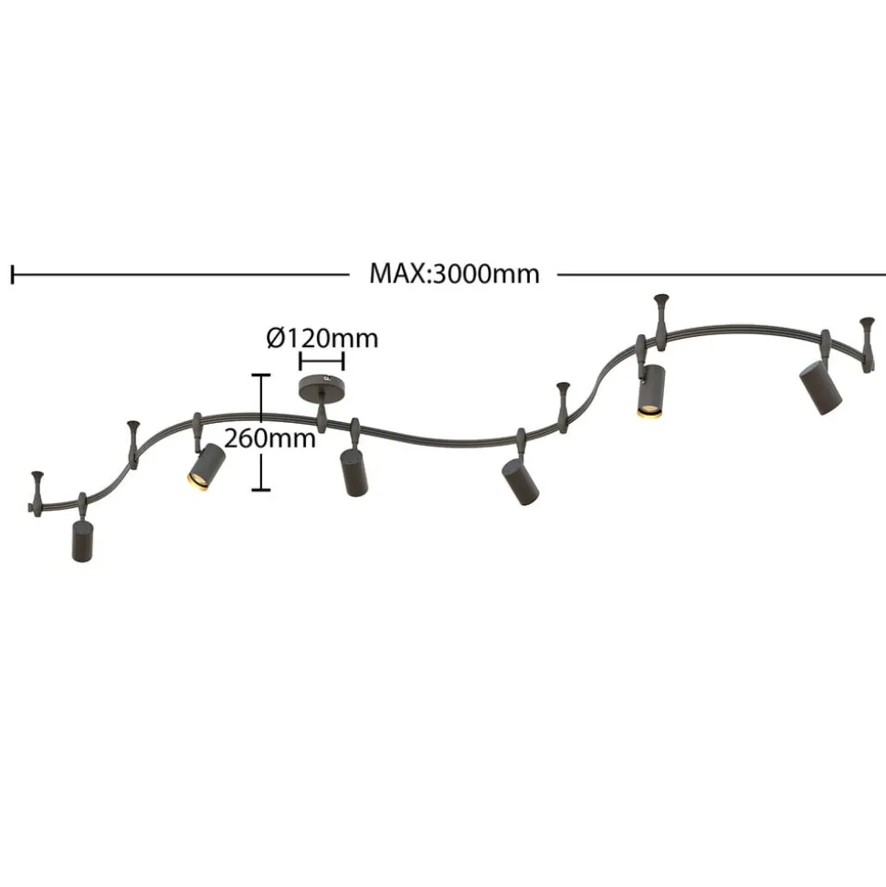 Lindby skinnesystem Delila, sort, fleksibel brug