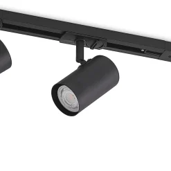 Lindby skinnesystem Linaro, GU10, 4 lyskilder, sort, Ø 6 cm