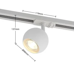Lindby skinnesystem Linaro, GU10, 4 lyskilder, hvid, Ø 9 cm
