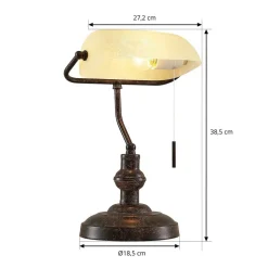 Lindby skrivebordslampe Profina, 39 cm, rustbrun, stål