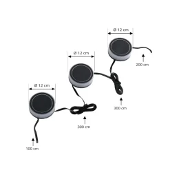 Lindby Smart LED jordspydslys Kyren, CCT, RGB, Tuya, 3 enheder