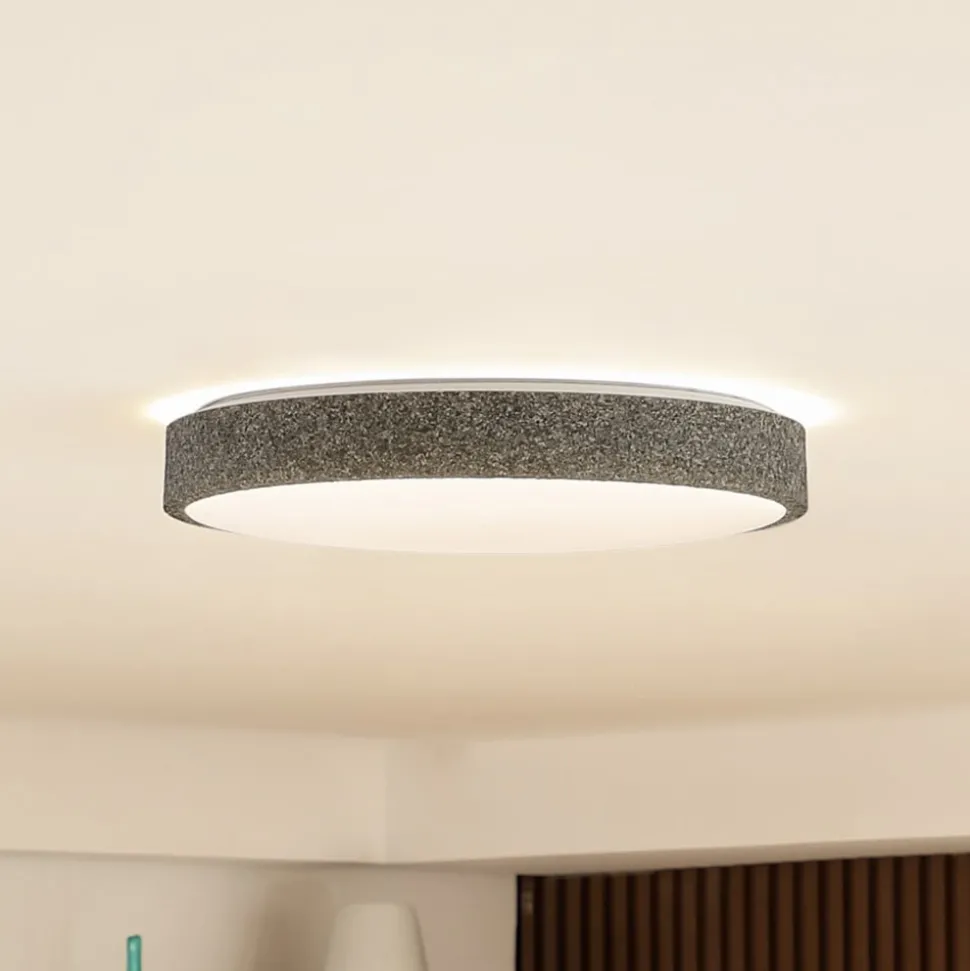Lindby Smart LED-loftlampe Elmor Ø 39 cm grå RGB CCT