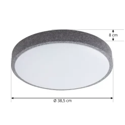 Lindby Smart LED-loftlampe Elmor Ø 39 cm grå RGB CCT