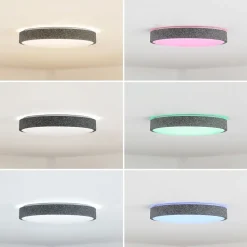 Lindby Smart LED-loftlampe Elmor Ø 39 cm grå RGB CCT