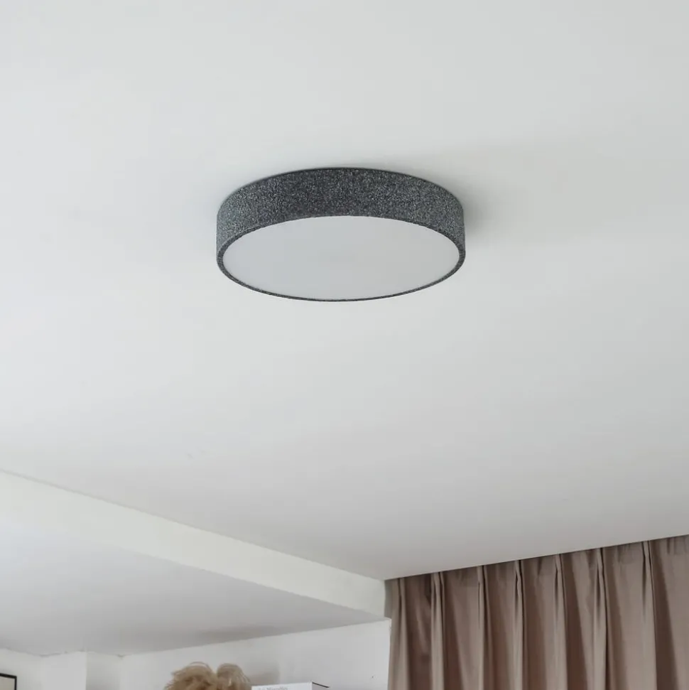 Lindby Smart LED-loftlampe Elmor Ø 45 cm grå RGB CCT