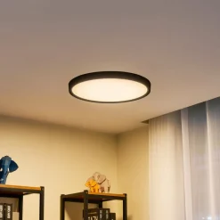 Lindby Smart LED loftlampe Pravin, Ø 50 cm, CCT, sort