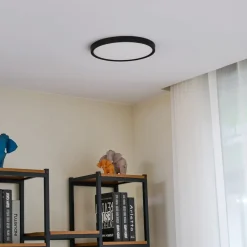 Lindby Smart LED loftlampe Pravin, Ø 30 cm, CCT, sort