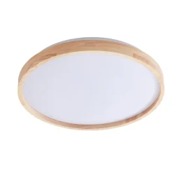 Lindby Smart LED-loftslampe Mirren træ Ø49,5 cm CCT Tuya