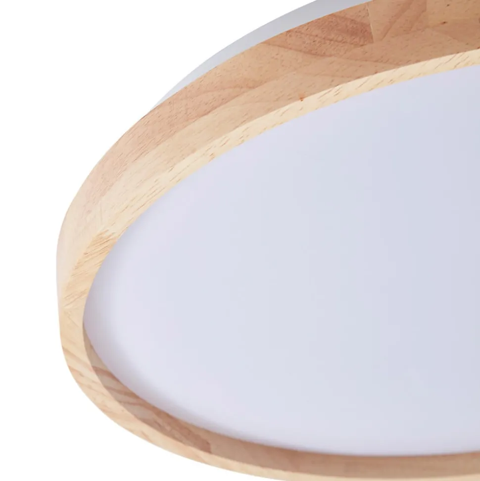 Lindby Smart LED-loftslampe Mirren træ Ø39,5 cm CCT Tuya
