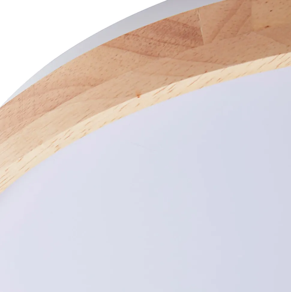 Lindby Smart LED-loftslampe Mirren træ Ø39,5 cm CCT Tuya