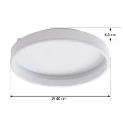 Lindby Smart LED-loftslampe Yasmen, hvid, metal, CCT, Tuya