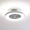 Lindby Smart LED-loftventilator Paavo, sølv, lydløs, Tuya