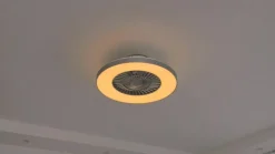 Lindby Smart LED-loftventilator Paavo, sølv, lydløs, Tuya