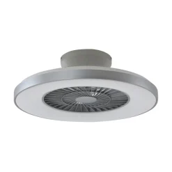 Lindby Smart LED-loftventilator Paavo, sølv, lydløs, Tuya