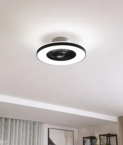 Lindby Smart LED-loftventilator Paavo sort, lydsvag Tuya
