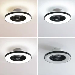 Lindby Smart LED-loftventilator Paavo sort, lydsvag Tuya