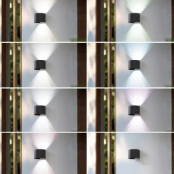Lindby Smart LED udendørs væglampe Dara grå rund CCT RGB Tuya