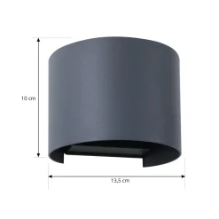 Lindby Smart LED udendørs væglampe Dara grå rund CCT RGB Tuya