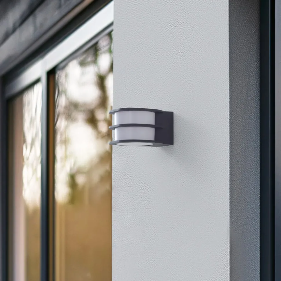 Lindby Smart LED udendørs væglampe Fyra, rund, CCT, RGB, Tuya