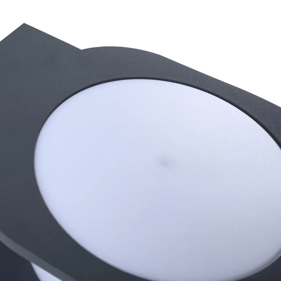 Lindby Smart LED udendørs væglampe Fyra, rund, CCT, RGB, Tuya