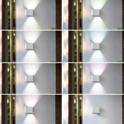 Lindby Smart LED udendørs væglampe Dara hvid rund CCT RGB Tuya