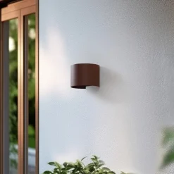 Lindby Smart LED udendørs væglampe Dara rust rund CCT RGB Tuya