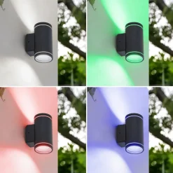 Lindby Smart udendørs LED-væglampe Valtin CCT RGB Tuya IP54