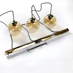 Lindby Sofian hængelampe, ravfarvet, glas, 100 cm, 3 lyskilder.