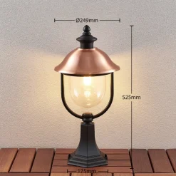 Lindby sokkellampe Clint, 53 cm, metal, saltvandsresistent, E27