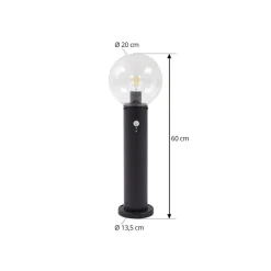 Lindby sokkellampe Dangan, klar, 60 cm, glas, sensor