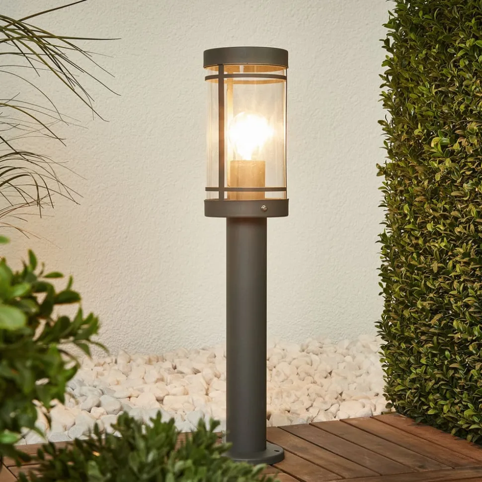 Lindby sokkellampe Djori, 50 cm, antracit, stål, E27