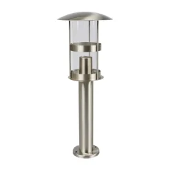 Lindby Sokkellampe Noemi, grå, stål, 50 cm, IP44