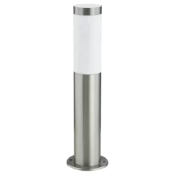 Lindby Sokkellampe Statius, grå, stål, sensor, 45 cm