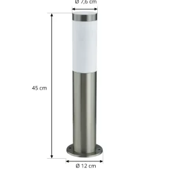 Lindby Sokkellampe Statius, grå, stål, sensor, 45 cm