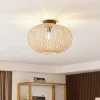Lindby Solvira loftlampe, bambusflet, rund