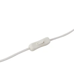 Lindby Sorscha bordlampe, hvid, jern, Ø 26 cm